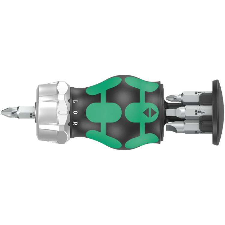 Ручка бітотримач з тріскачкою WERA Kraftform Kompakt Stubby RA 4, 05008886001