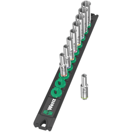 Набір торцевих головок Wera A Deep 1 1/4", 9 предметів, 05005410001, подовжені
