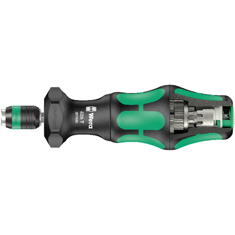 Ручка-тримач WERA 826 T Kraftform Turbo з швидкозажимним патроном Rapidaptor, 1/4"×146мм, 05057480001