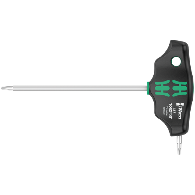Шестигранна викрутка Wera з поперечною ручкою, 467 TORX® HF, з фіксуючою функцією, TX9×100мм, 05023370001