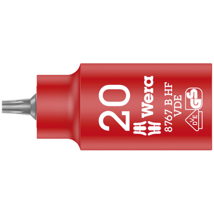 Викруткова головка Zyklop, ізольована, з приводом 3/8" 8767 B VDE HF TORX®, з фіксуючою функцією, 05004920001, TX20×55.0мм 