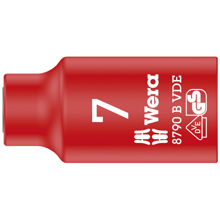 Торцева головка WERA Zyklop 8790 B VDE, ізольована, привід 3/8 ", 05004951001, 7.0×46.0мм