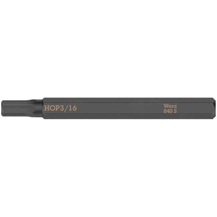 Біта WERA 840 S для ударної викрутки-гайковерта 921, тип наконечника HEX 3/16"×70, 05018156001