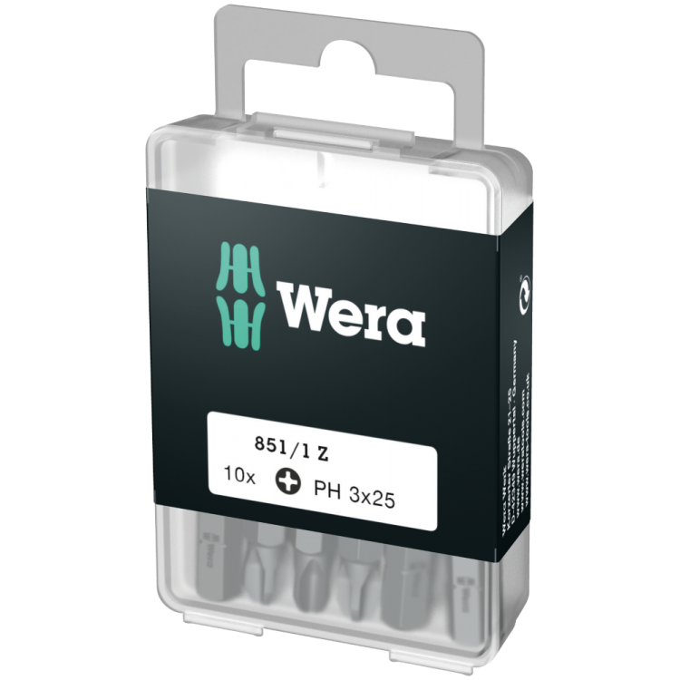 Біти WERA 851/1 Z DIY, 05072402001, 10×PH3×25