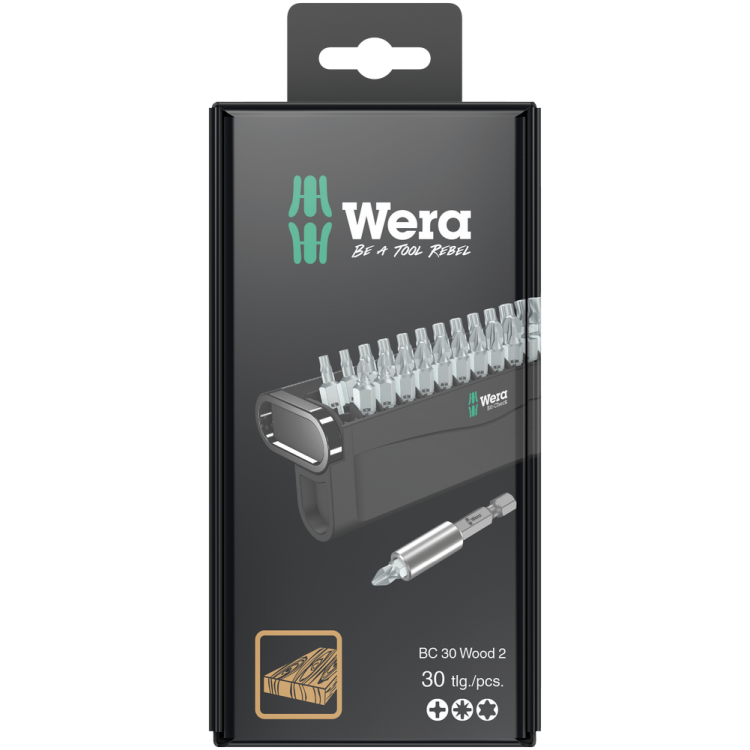 Набір біт WERA Bit-Check 30 Wood 2 SB, блістер, 05057438001