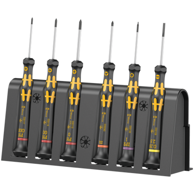 Набір викруток для електронщика + підставка Wera 1550/6 ESD, 05030180001