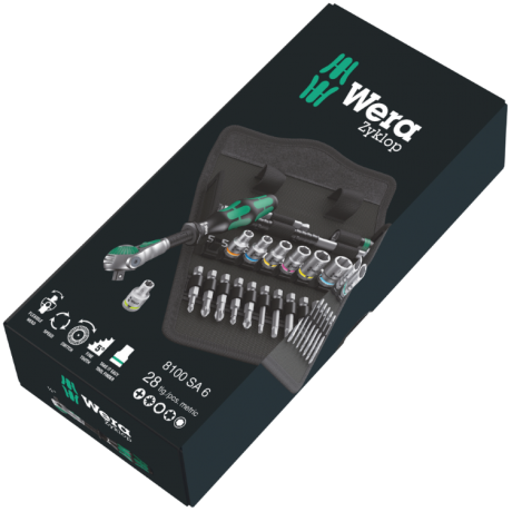 Набір WERA ZYKLOP SPEED 8100 SA 6, привід 1/4", 05004016001, метричний