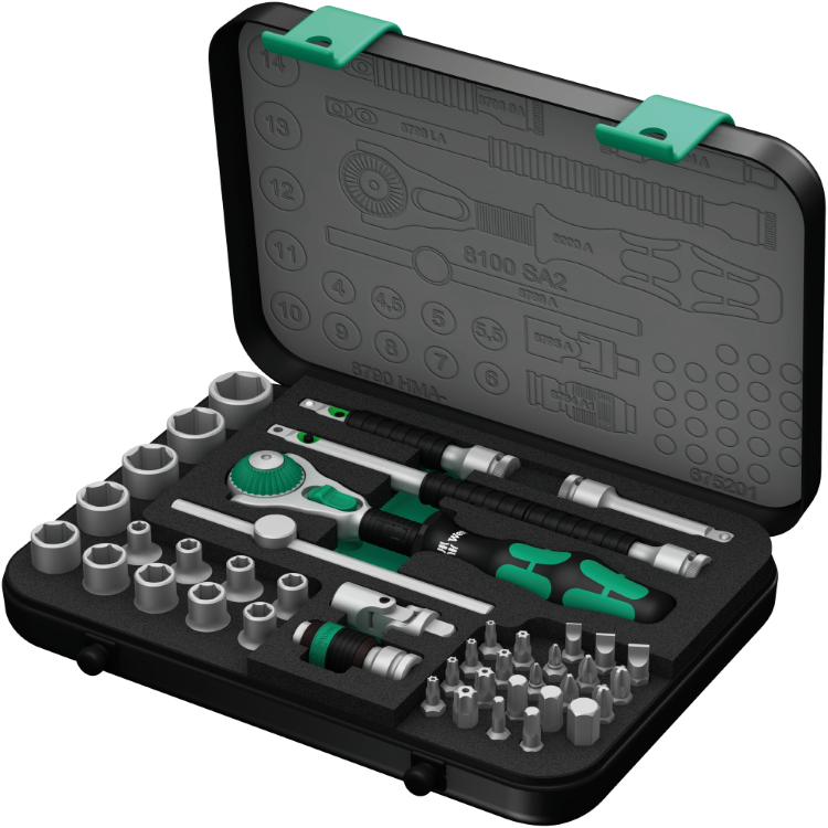 Набір WERA ZYKLOP SPEED 8100 SA 2, привід 1/4", 05003533001, метричний