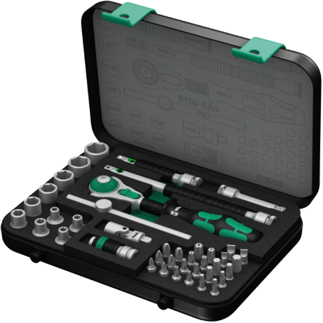 Набір WERA ZYKLOP SPEED 8100 SA 4, привід 1/4", 05003535001, дюймовий