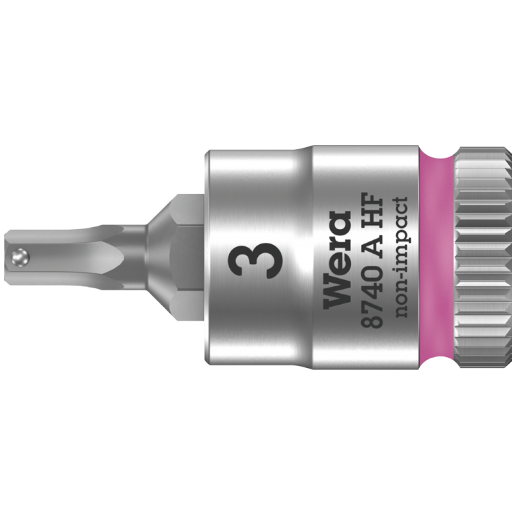 Викруткова головка Zyklop 8740 A HF, з приводом 1/4", з фіксуючою функцією, 3.0×28.0мм, 05003332001