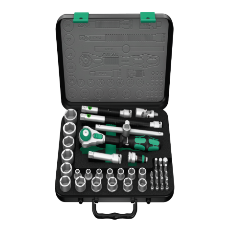 Набір WERA ZYKLOP SPEED 8100 SB 2, привід 3/8", 05003594001, метричний