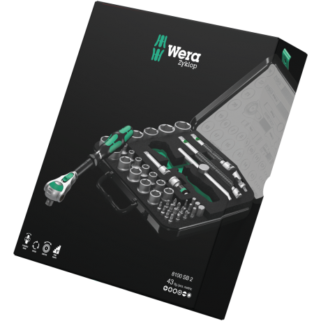 Набір WERA ZYKLOP SPEED 8100 SB 2, привід 3/8", 05003594001, метричний