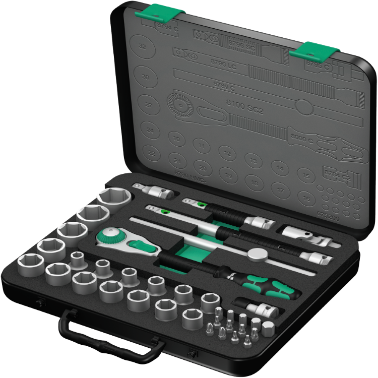 Набір WERA ZYKLOP SPEED 8100 SC 2, привід 1/2", 05003645001, метричний