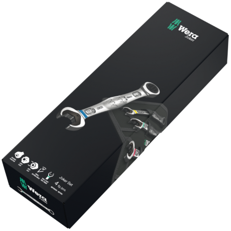 Набір комбінованих ключів з тріскачкою WERA  JOKER, 05073290001 (4 шт.)
