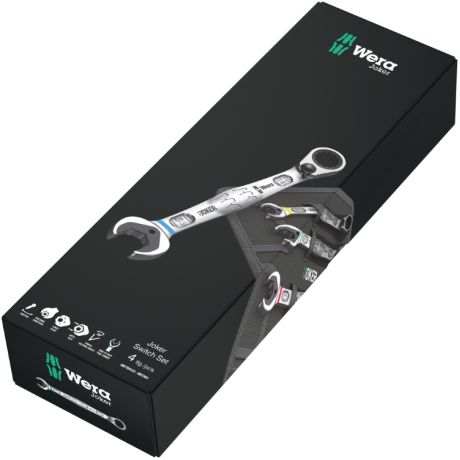 Набір комбінованих ключів з реверсивною тріскачкою WERA  JOKER SWITCH 6001, 05020090001 (4 шт.)