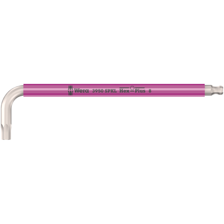 Г-подібний ключ WERA, 3950 SPKL Multicolour, метричний, нержавіюча сталь, 05022667001, 8.0×195мм