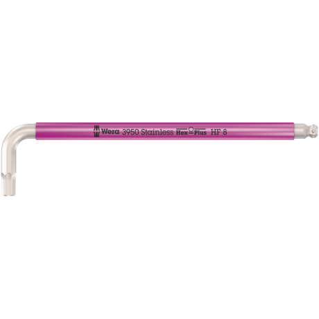 Г-подібний ключ WERA 3950 Hex-Plus Multicolour HF 8.0мм, метричний, нержавіюча сталь, з фіксуючою функцією, 05022697001