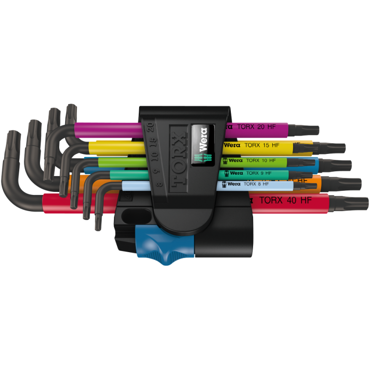 Набір Г-подібних ключів WERA, 967/9 TX Multicolour HF 1, з фіксуючою функцією, 05024179001