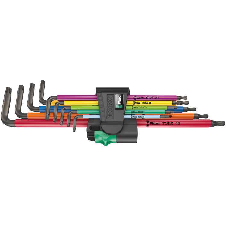 Набір Г-подібних ключів WERA, 967/9 TX XL Multicolour 1 Multicolour, подовжений, 05024480001