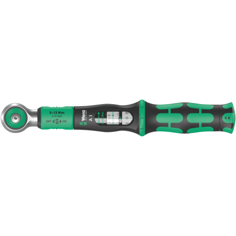 Динамометричний ключ з тріскачкою та реверсом WERA Safe-Torque A 1, з квадратним хвостовиком 1/4" та моментом від 2 до 12Nm, 05075800001