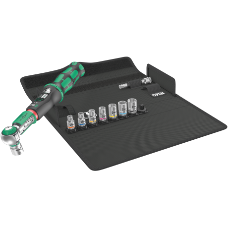 Динамометричний ключ з тріскачкою та реверсом у наборі WERA Safe-Torque A 1 Set 1, з квадратним хвостовиком 1/4" та моментом від 2 до 12Nm, 05075830001