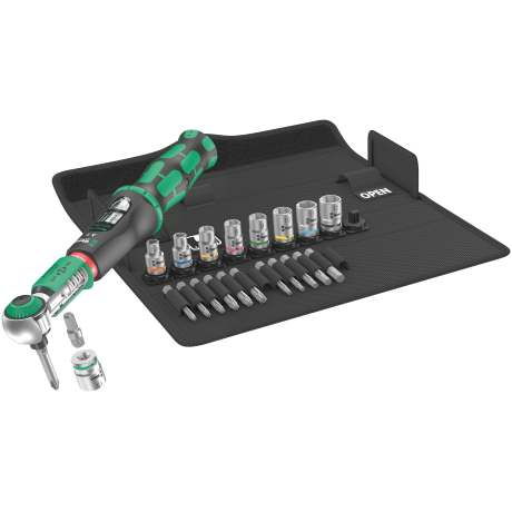 Динамометричний ключ з тріскачкою та реверсом в наборі WERA Safe-Torque A 2 Set 1, з шестигранним хвостовиком 1/4" та моментом від 2 до 12Nm, 05075832001