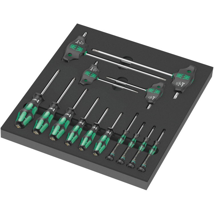 Ложемент з набором викруток комбінований WERA 9712 TORX® HF 1, 14 предметів, 05150103001
