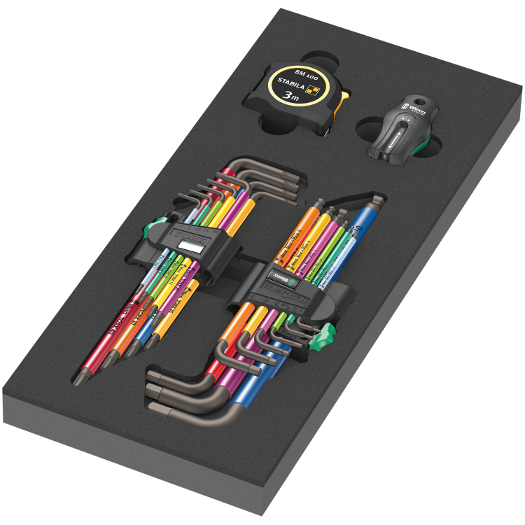 Ложемент укомплектований Г-подібними ключами HEX та TORX, WERA 9740, 20 предметів, 05150140001