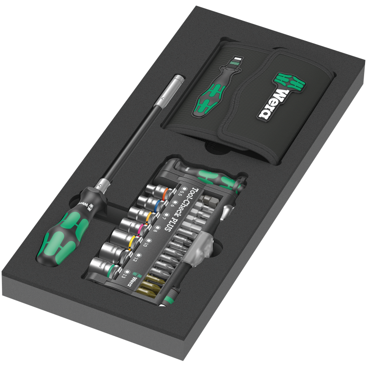 Ложемент укомплектований наборами Kraftform Kompakt 60 та Tool-Check Plus, WERA 9750, 57 предметів, 05150150001