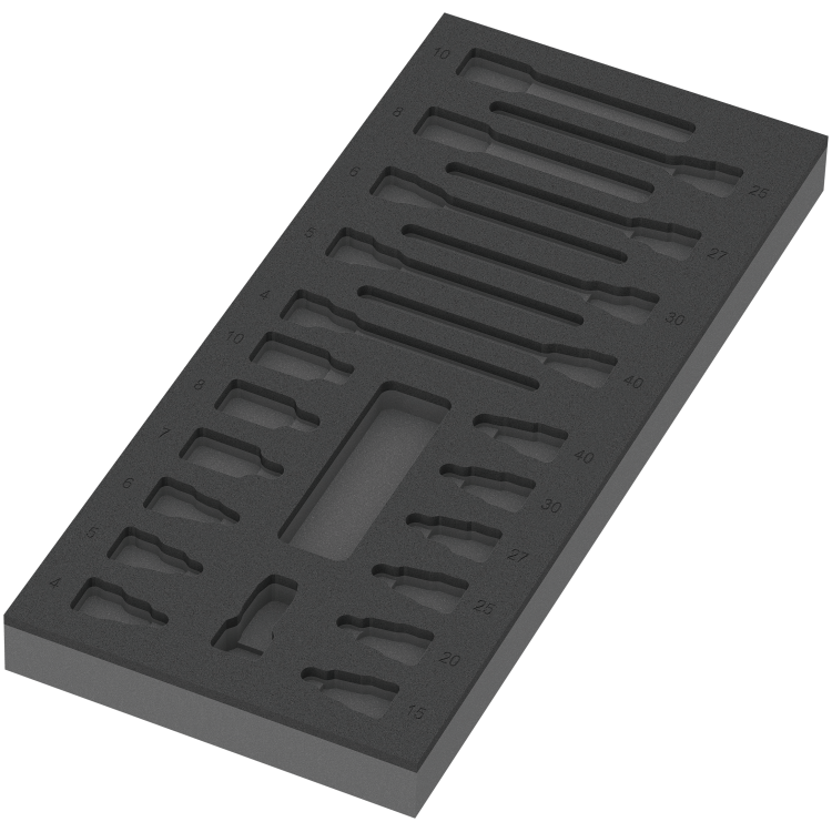 Ложемент 9823 WERA для набору викруткових головок Zyklop 3/8", WERA 9723, 22 предмети, 05137323001